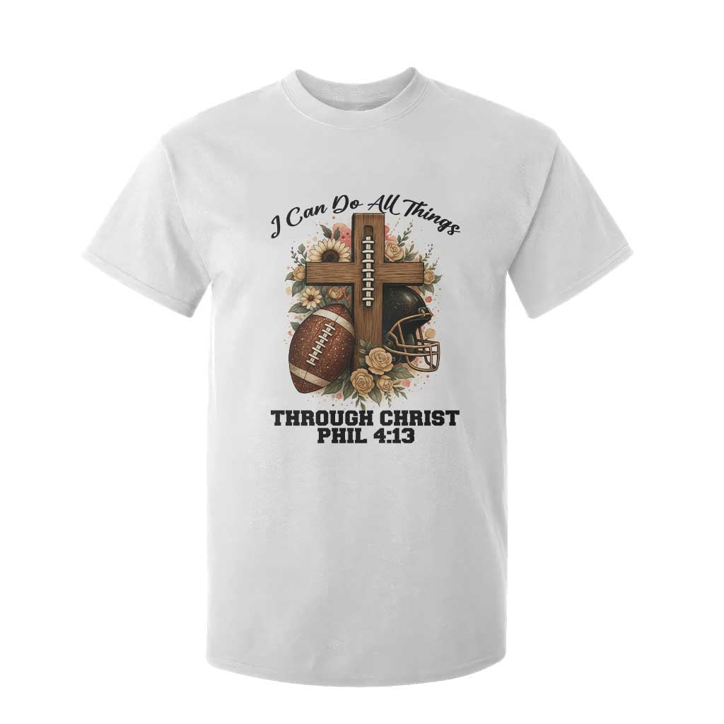 Christian Motivation Gift T Shirt For Kid I Can Do All Things Through Christ Bible Verse TS12 White Print Your Wear
