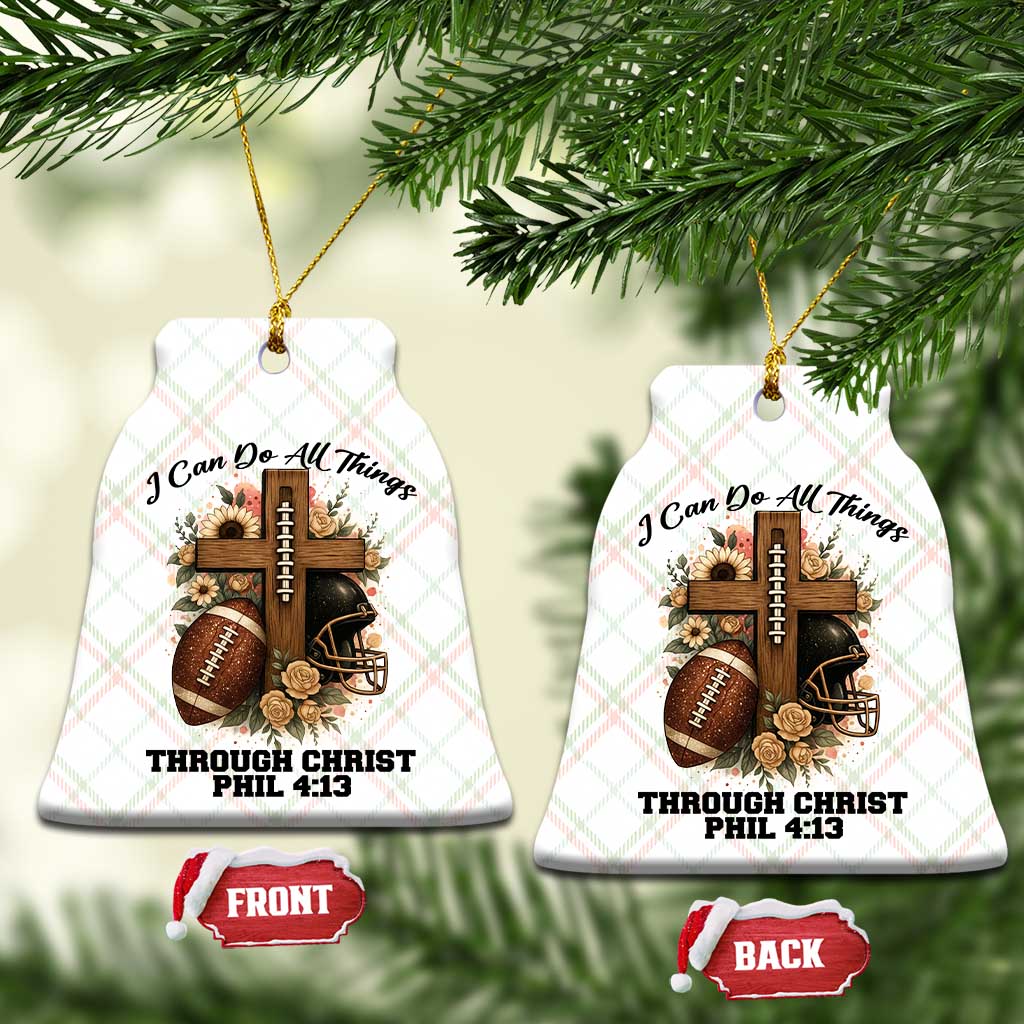Christian Motivation Gift Ceramic Ornament I Can Do All Things Through Christ Bible Verse TS12 Print Your Wear