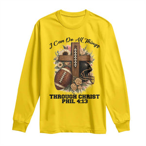 Christian Motivation Gift Long Sleeve Shirt I Can Do All Things Through Christ Bible Verse TS12 Daisy Print Your Wear