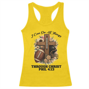 Christian Motivation Gift Racerback Tank Top I Can Do All Things Through Christ Bible Verse TS12 Daisy Print Your Wear
