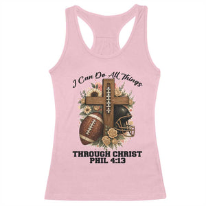 Christian Motivation Gift Racerback Tank Top I Can Do All Things Through Christ Bible Verse TS12 Light Pink Print Your Wear