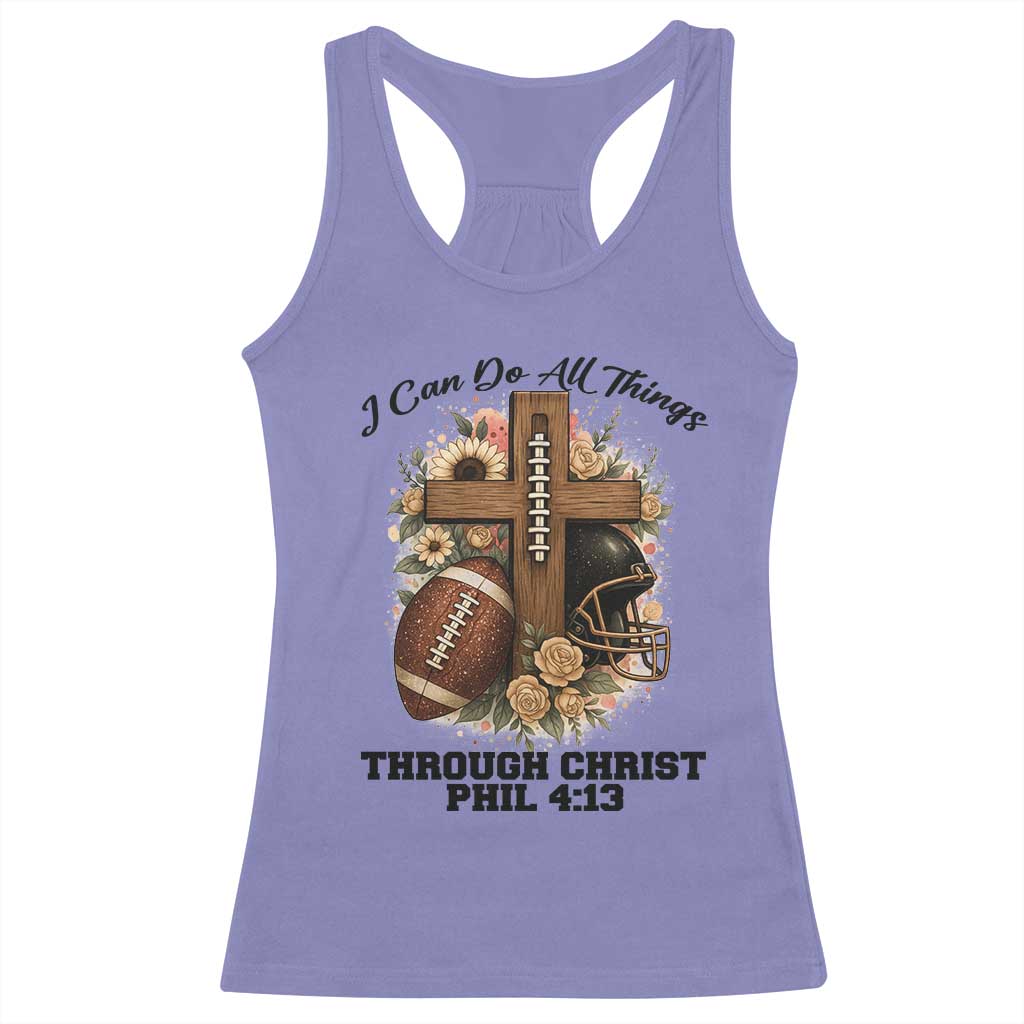 Christian Motivation Gift Racerback Tank Top I Can Do All Things Through Christ Bible Verse TS12 Violet Print Your Wear