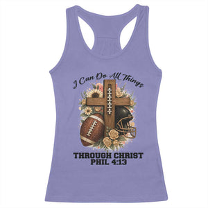 Christian Motivation Gift Racerback Tank Top I Can Do All Things Through Christ Bible Verse TS12 Violet Print Your Wear