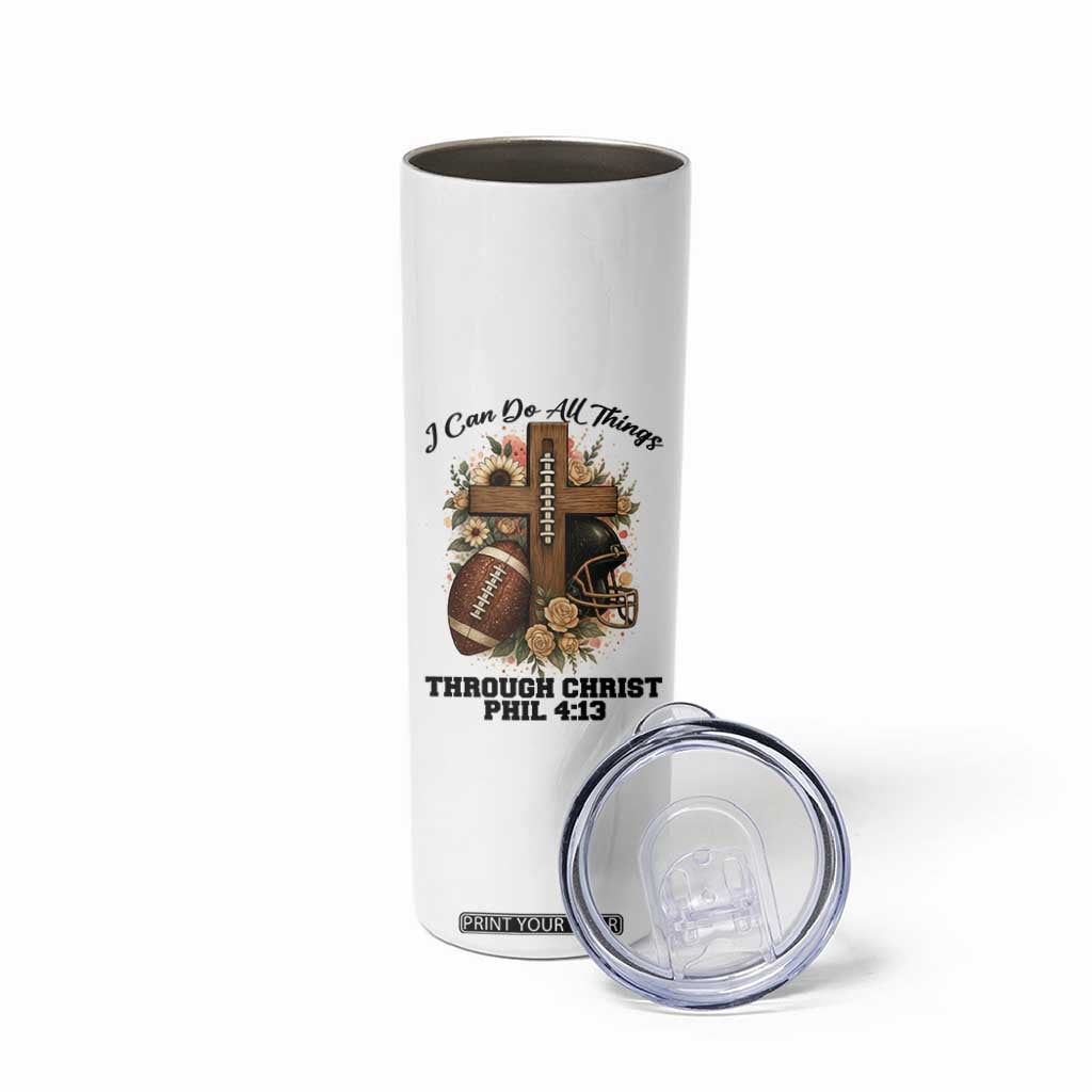 Christian Motivation Gift Skinny Tumbler I Can Do All Things Through Christ Bible Verse TS12 Print Your Wear