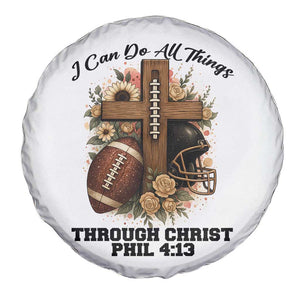 Christian Motivation Gift Spare Tire Cover I Can Do All Things Through Christ Bible Verse TS12 Print Your Wear