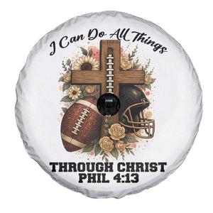 Christian Motivation Gift Spare Tire Cover I Can Do All Things Through Christ Bible Verse TS12 Print Your Wear