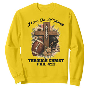 Christian Motivation Gift Sweatshirt I Can Do All Things Through Christ Bible Verse - Print Your Wear