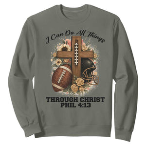 Christian Motivation Gift Sweatshirt I Can Do All Things Through Christ Bible Verse - Print Your Wear