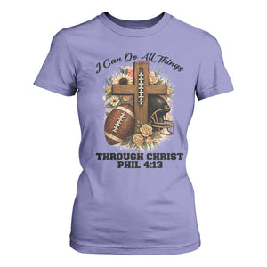 Christian Motivation Gift T Shirt For Women I Can Do All Things Through Christ Bible Verse TS12 Violet Print Your Wear