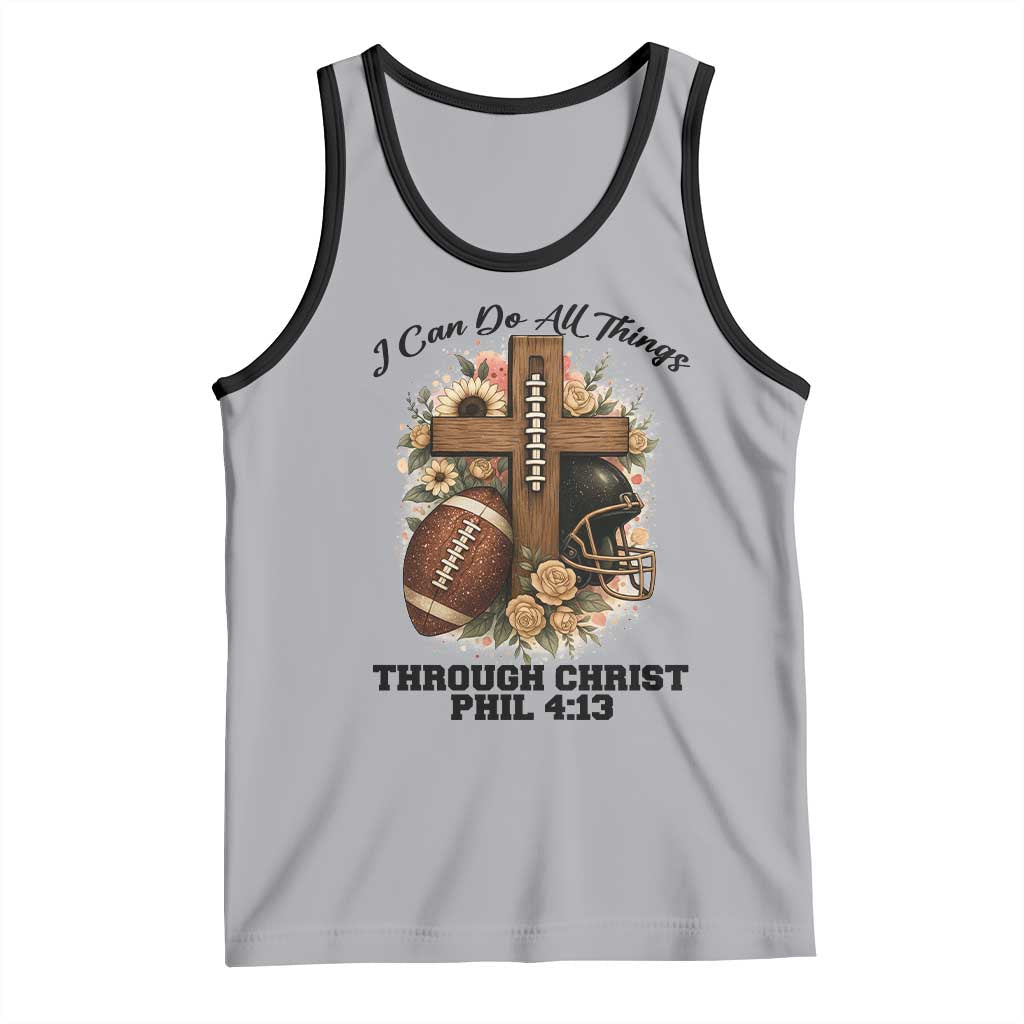 Christian Motivation Gift Tank Top I Can Do All Things Through Christ Bible Verse TS12 Athletic Heather Black Print Your Wear