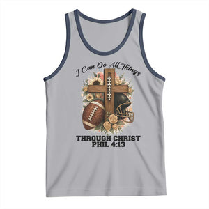 Christian Motivation Gift Tank Top I Can Do All Things Through Christ Bible Verse TS12 Athletic Heather Navy Print Your Wear