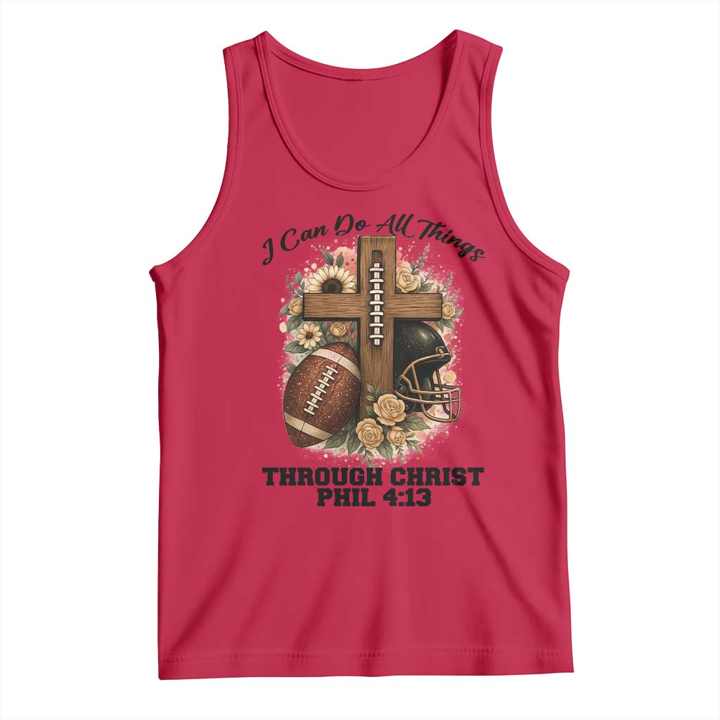 Christian Motivation Gift Tank Top I Can Do All Things Through Christ Bible Verse TS12 Red Print Your Wear