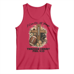 Christian Motivation Gift Tank Top I Can Do All Things Through Christ Bible Verse TS12 Red Print Your Wear