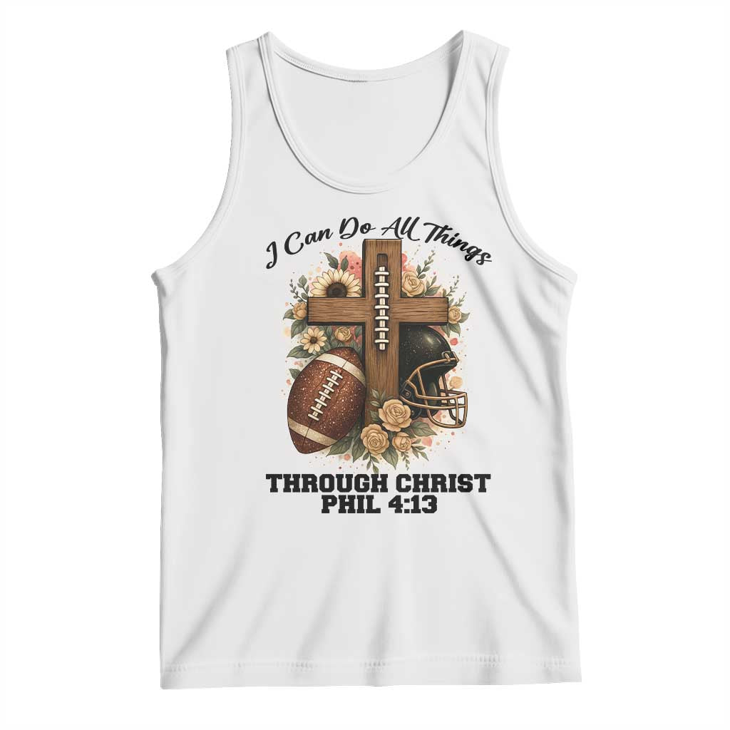 Christian Motivation Gift Tank Top I Can Do All Things Through Christ Bible Verse TS12 White Print Your Wear