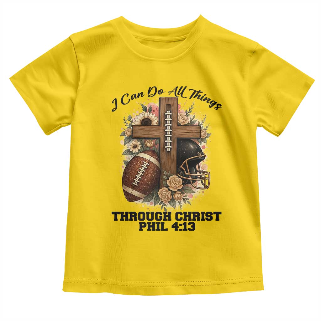Christian Motivation Gift Toddler T Shirt I Can Do All Things Through Christ Bible Verse TS12 Daisy Print Your Wear