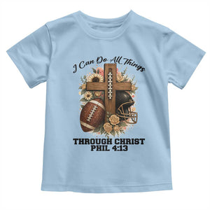 Christian Motivation Gift Toddler T Shirt I Can Do All Things Through Christ Bible Verse TS12 Light Blue Print Your Wear
