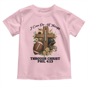 Christian Motivation Gift Toddler T Shirt I Can Do All Things Through Christ Bible Verse TS12 Light Pink Print Your Wear