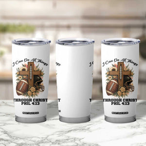 Christian Motivation Gift Tumbler Cup I Can Do All Things Through Christ Bible Verse - Print Your Wear