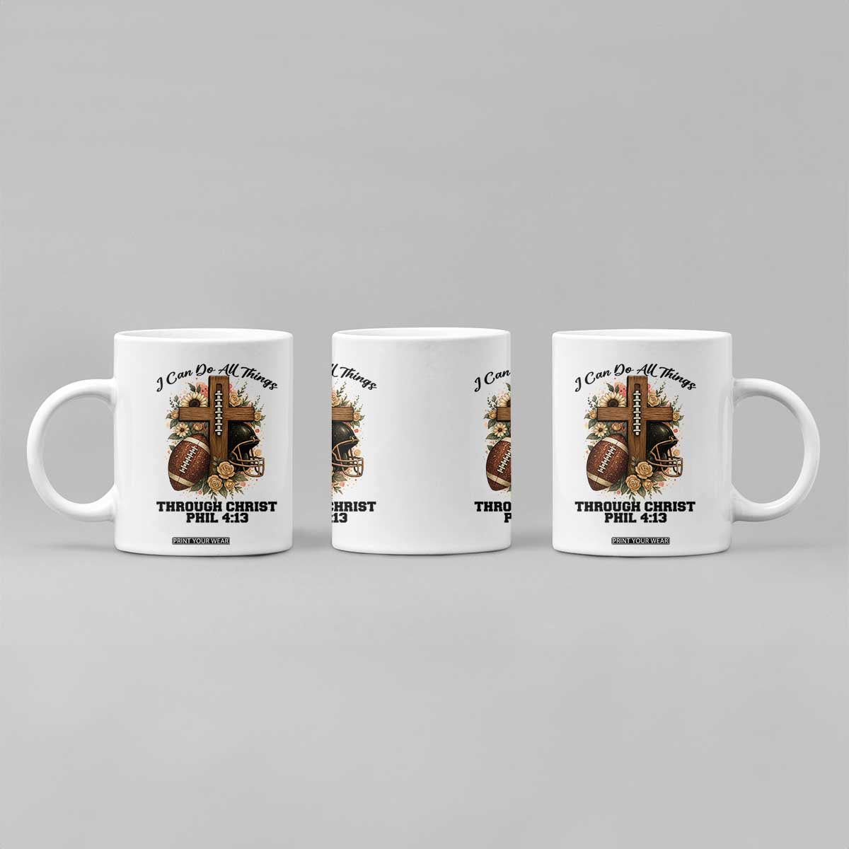 Christian Motivation Gift Coffee Mug I Can Do All Things Through Christ Bible Verse TS12 Print Your Wear
