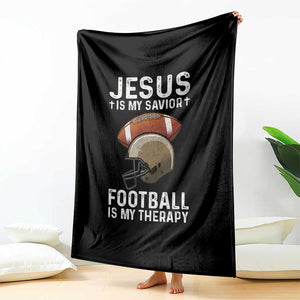 Jesus Is My Savior Football Is My Therapy Throw Blanket Christian Football Lover TS12 Print Your Wear