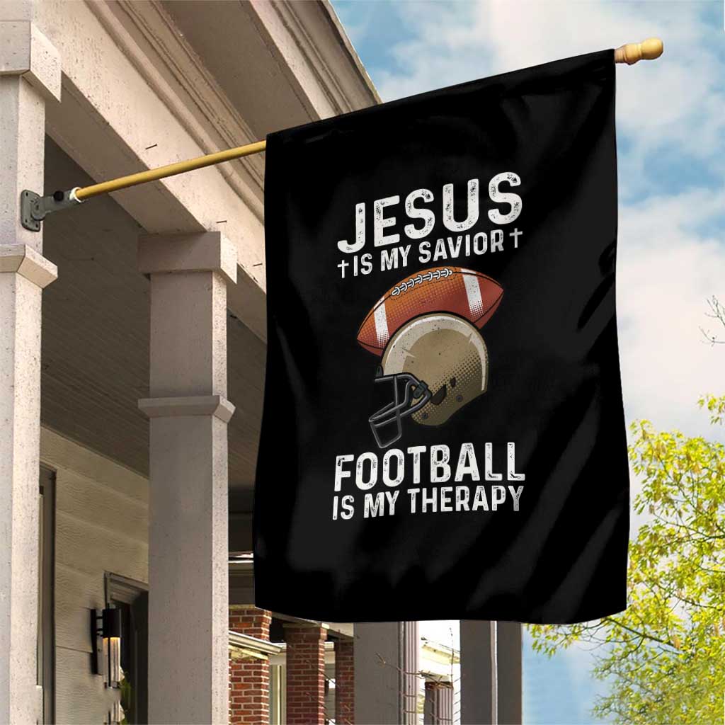 Jesus Is My Savior Football Is My Therapy Garden Flag Christian Football Lover TS12 Print Your Wear