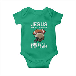Jesus Is My Savior Football Is My Therapy Baby Onesie Christian Football Lover TS12 Irish Green Print Your Wear