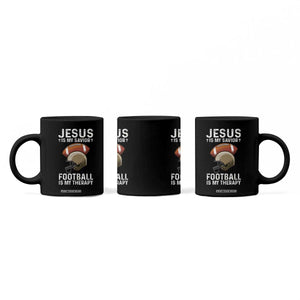 Jesus Is My Savior Football Is My Therapy Coffee Mug Christian Football Lover TS12 Print Your Wear