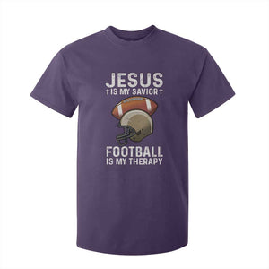 Jesus Is My Savior Football Is My Therapy T Shirt For Kid Christian Football Lover TS12 Purple Print Your Wear
