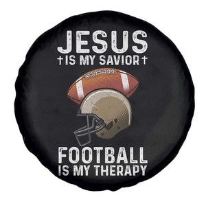 Jesus Is My Savior Football Is My Therapy Spare Tire Cover Christian Football Lover TS12 Print Your Wear