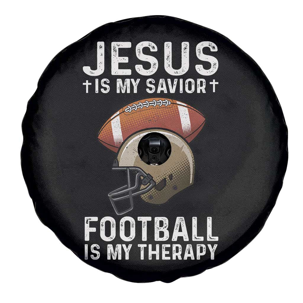 Jesus Is My Savior Football Is My Therapy Spare Tire Cover Christian Football Lover TS12 Print Your Wear