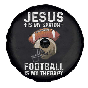Jesus Is My Savior Football Is My Therapy Spare Tire Cover Christian Football Lover TS12 Print Your Wear