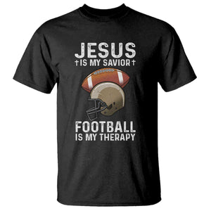 Jesus Is My Savior Football Is My Therapy T Shirt Christian Football Lover TS12 Black Print Your Wear