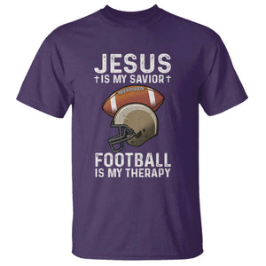 Jesus Is My Savior Football Is My Therapy T Shirt Christian Football Lover TS12 Purple Print Your Wear
