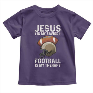 Jesus Is My Savior Football Is My Therapy Toddler T Shirt Christian Football Lover TS12 Purple Print Your Wear