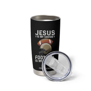 Jesus Is My Savior Football Is My Therapy Tumbler Cup Christian Football Lover - Print Your Wear