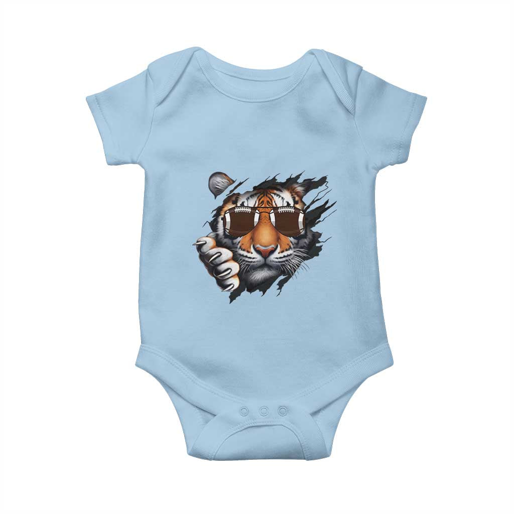 Funny Bengal Tiger Baby Onesie Football Lover Gift TS12 Light Blue Print Your Wear