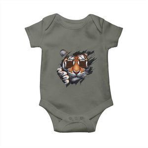 Funny Bengal Tiger Baby Onesie Football Lover Gift TS12 Military Green Print Your Wear