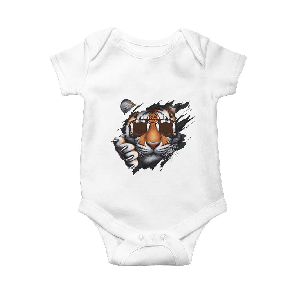 Funny Bengal Tiger Baby Onesie Football Lover Gift TS12 White Print Your Wear