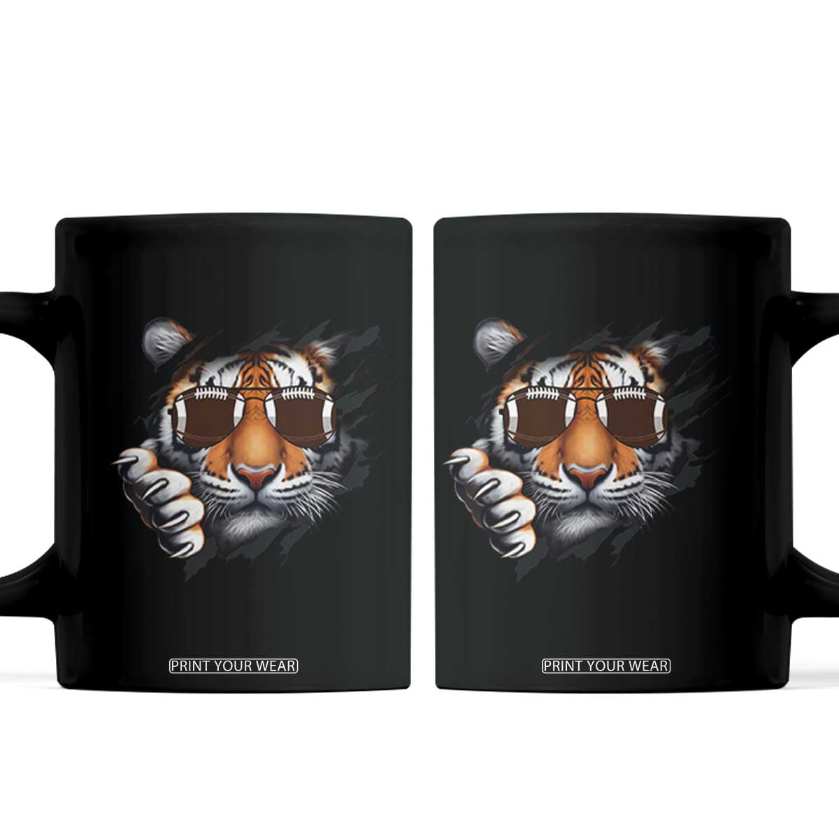 Funny Bengal Tiger Coffee Mug Football Lover Gift TS12 Black Print Your Wear
