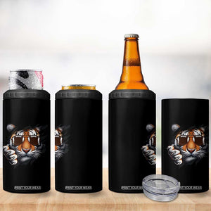 Funny Bengal Tiger 4 in 1 Can Cooler Tumbler Football Lover Gift TS12 Print Your Wear