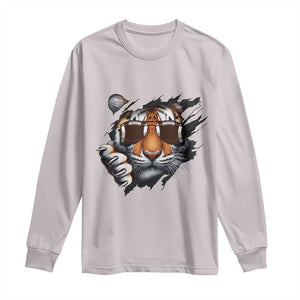 Funny Bengal Tiger Long Sleeve Shirt Football Lover Gift TS12 Ice Gray Print Your Wear