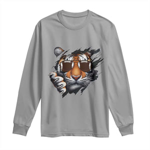Funny Bengal Tiger Long Sleeve Shirt Football Lover Gift TS12 Sport Gray Print Your Wear