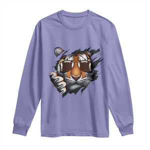 Funny Bengal Tiger Long Sleeve Shirt Football Lover Gift TS12 Violet Print Your Wear