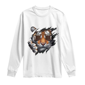Funny Bengal Tiger Long Sleeve Shirt Football Lover Gift TS12 White Print Your Wear