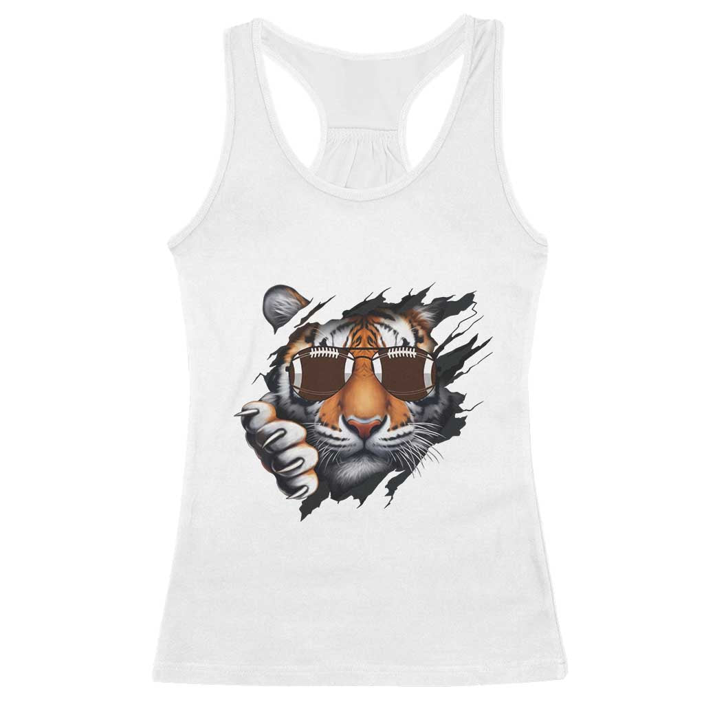 Funny Bengal Tiger Racerback Tank Top Football Lover Gift TS12 White Print Your Wear