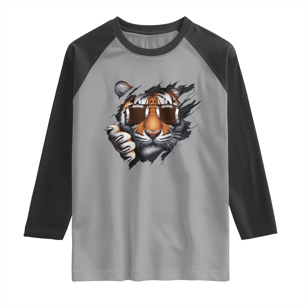 Funny Bengal Tiger Raglan Shirt Football Lover Gift TS12 Sport Gray Black Print Your Wear