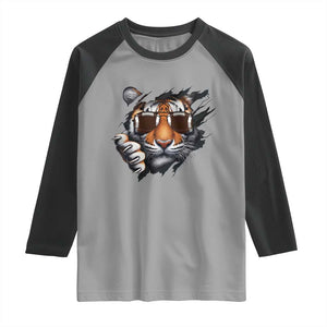Funny Bengal Tiger Raglan Shirt Football Lover Gift TS12 Sport Gray Black Print Your Wear