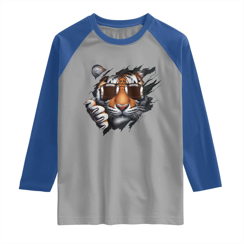 Funny Bengal Tiger Raglan Shirt Football Lover Gift TS12 Sport Gray Royal Print Your Wear