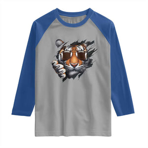 Funny Bengal Tiger Raglan Shirt Football Lover Gift TS12 Sport Gray Royal Print Your Wear