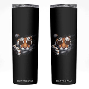 Funny Bengal Tiger Skinny Tumbler Football Lover Gift TS12 Black Print Your Wear